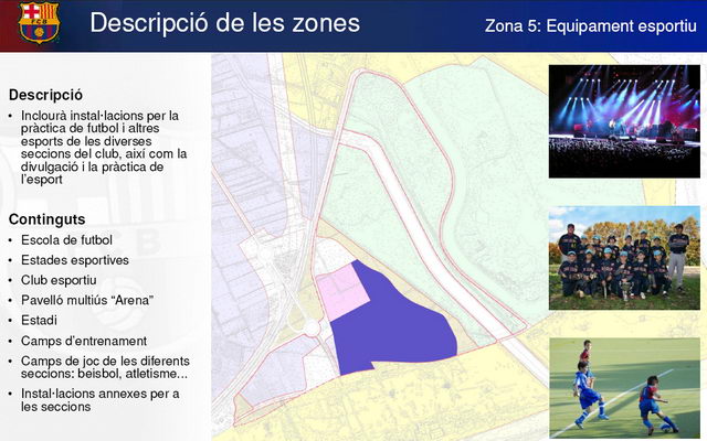 Descripci�n de la zona de equipamiento deportivo del proyecto del Bar�a Parc en el litoral de Viladecans, al lado de Gav� Mar